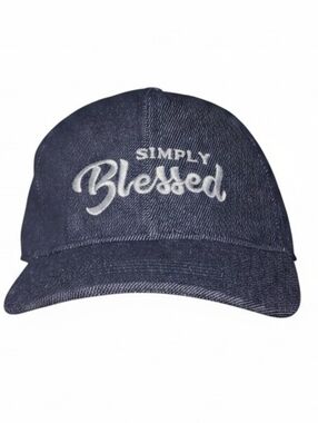 Simply Blessed Navy Denim Baseball Hat